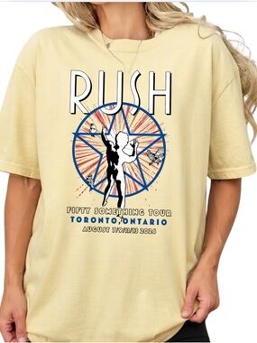 Rush Fifty Something Tour Toronto Ontario Starman Vintage Beige T-Shirt
